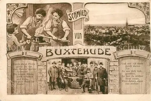 AK / Ansichtskarte Buxtehude Panorama Schmiede Gruppenbild Buxtehude