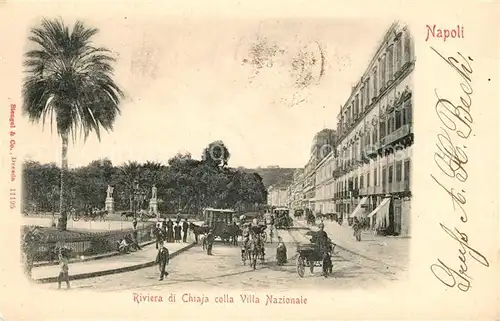 AK / Ansichtskarte Napoli_Neapel Riviera di Chiaja cella Villa Nazionale Napoli Neapel