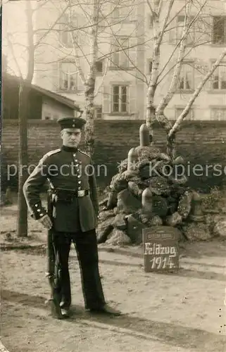 AK / Ansichtskarte Strassburg_Elsass Feldzug 1914 Soldat Strassburg Elsass