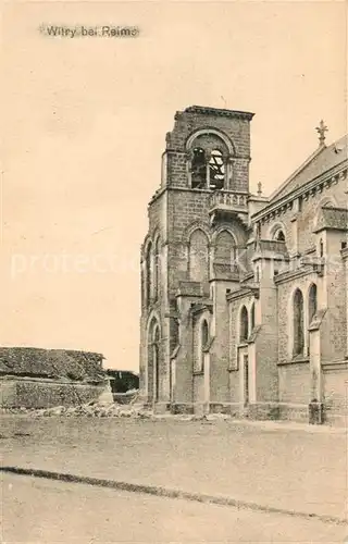 AK / Ansichtskarte Witry les Reims Teilzerstoerte Kirche WK1 Witry les Reims