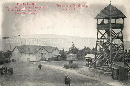 AK / Ansichtskarte Grosser_Inselsberg Preussischer Hof mit Aussichtsturm Grosser Inselsberg