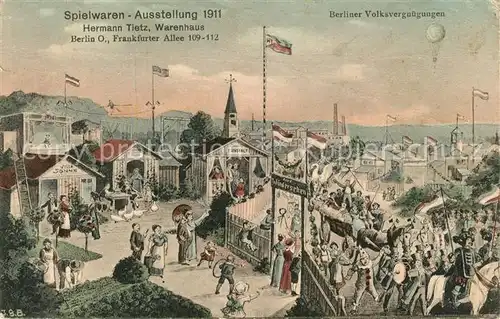 AK / Ansichtskarte Berlin Spielwaren Ausstellung 1911 Berliner Volksvergnuegen Berlin
