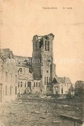 AK / Ansichtskarte Paschendaele Zerstoerte Kirche im WK1 Paschendaele