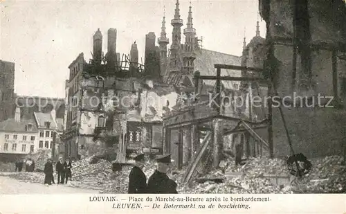 AK / Ansichtskarte Louvain_Flandre De Botermarkt na de beschieting Louvain_Flandre
