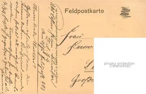 AK / Ansichtskarte Coeln_Rhein Bahnhofsplatz nach der Beschiessung 1914 Coeln_Rhein