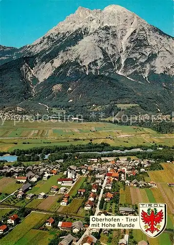 AK / Ansichtskarte Oberhofen_Inntal Fliegeraufnahme mit Hohe Munde Oberhofen Inntal