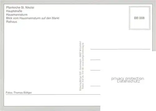 AK / Ansichtskarte Luckau_Niederlausitz Pfarrkirche St Nikolai Hauptstrasse Hausmannsturm Markt Rathaus Luckau_Niederlausitz