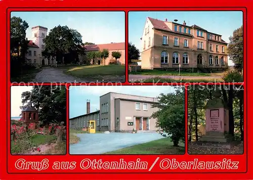 AK / Ansichtskarte Ottenhain Gemeindeverwaltung Dorfschule Glockenhaus Gaststaette Kulturhaus Denkmal 1. Weltkrieg Ottenhain