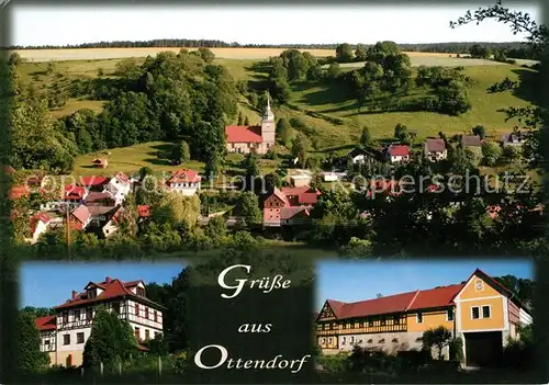 AK / Ansichtskarte Ottendorf Okrilla Ortsansicht mit Kirche Ottendorf Okrilla