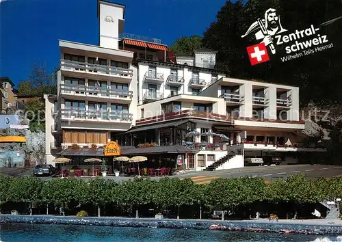 AK / Ansichtskarte Brunnen_Vierwaldstaettersee_SZ Hotel Eden au Lac Hotel Metropol Brunnen_Vierwaldstaettersee