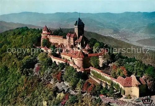 AK / Ansichtskarte Haut Koenigsbourg_Hohkoenigsburg Fliegeraufnahme Chateau Haut Koenigsbourg