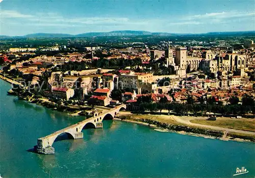 AK / Ansichtskarte Avignon_Vaucluse Fliegeraufnahme Pont Saint Benezet Avignon Vaucluse