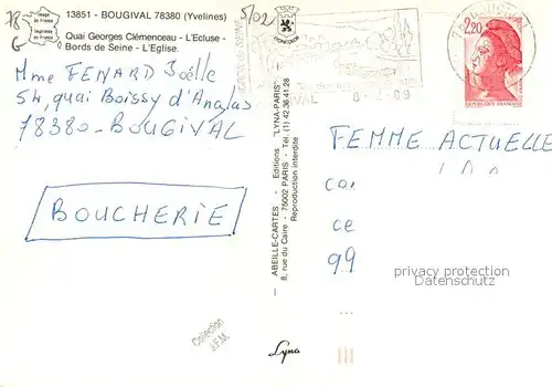AK / Ansichtskarte Bougival Quai Georges Clemenceau Ecluse Eglise Bougival