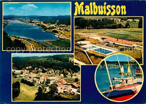 AK / Ansichtskarte Malbuisson_Doubs Fliegeraufnahme Schwimmbad Hafen Stausee Malbuisson Doubs