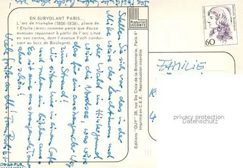 AK / Ansichtskarte Paris Fliegeraufnahme Triumphbogen  Paris