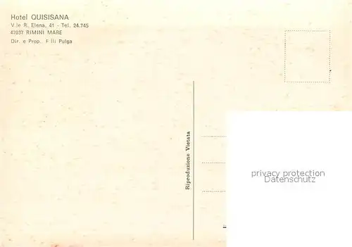 AK / Ansichtskarte Rimini Hotel Quisisana  Rimini