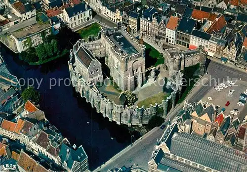 AK / Ansichtskarte Gent_Gand_Flandre Fliegeraufnahme Gravensteen Gent_Gand_Flandre