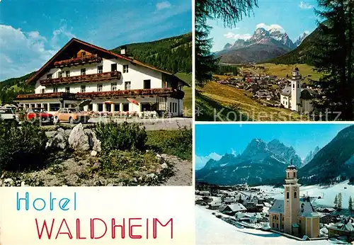 AK / Ansichtskarte Sexten_Sesto_Suedtirol Hotel Waldheim Kirchen  Sexten_Sesto_Suedtirol