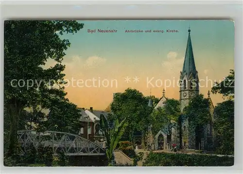 AK / Ansichtskarte Bad_Neuenahr Ahrweiler Ahrbruecke evangelische Kirche Bad_Neuenahr Ahrweiler