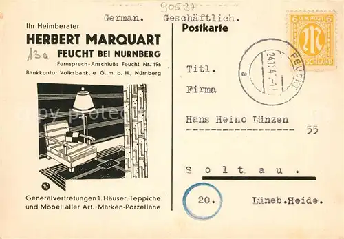 AK / Ansichtskarte Feucht Heimberater Herbert Marquart Generalvertretung Feucht