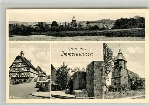 AK / Ansichtskarte Immenhausen_Kusterdingen Panorama Rathaus Alte Stadtmauer Kirche Immenhausen_Kusterdingen