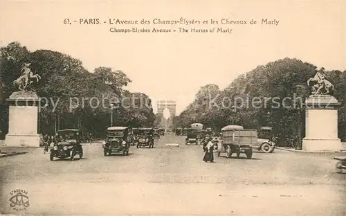 AK / Ansichtskarte Paris Avenue des Champs Elysees et les Chevaux de Marly Paris
