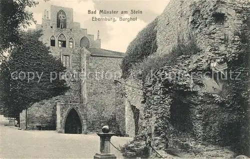 AK / Ansichtskarte Bad_Muenster_Stein_Ebernburg Burghof Ebernburg Bad_Muenster