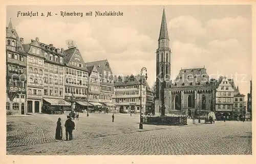 AK / Ansichtskarte Frankfurt_Main Roemerberg mit Nikolaikirche Frankfurt Main
