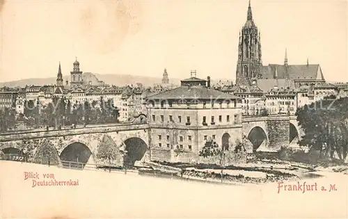 AK / Ansichtskarte Frankfurt_Main Blick vom Deutschherrnkai Frankfurt Main