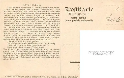 AK / Ansichtskarte Bremen Ratskeller Bremen