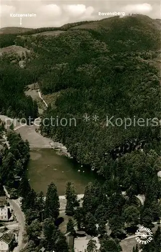 AK / Ansichtskarte Bad_Sachsa_Harz Kurviertel mit Schmelzteich Katzenstein und Ravensberg Bad_Sachsa_Harz