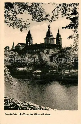 AK / Ansichtskarte Osnabrueck Hasepartie mit Dom Osnabrueck