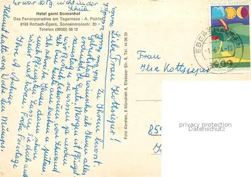 AK / Ansichtskarte Rottach Egern Hotel garni Sonnenhof Liegewiese am Tegernsee Alpen Rottach Egern