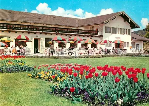 AK / Ansichtskarte Ruhpolding Kurhaus Blumenbeet Tulpen Ruhpolding