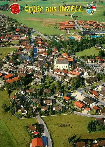 AK / Ansichtskarte Inzell Luftkurort Wintersportplatz Fliegeraufnahme Inzell