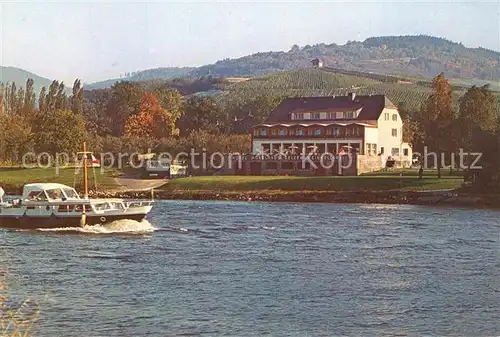 AK / Ansichtskarte Muelheim_Mosel Hotel Weinkellerei Moselhaus Selzer Motorboot Muelheim Mosel