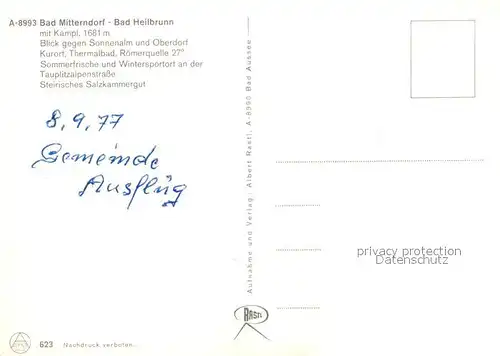 AK / Ansichtskarte Bad_Mitterndorf Fliegeraufnahme Bad Heilbrunn Bad_Mitterndorf