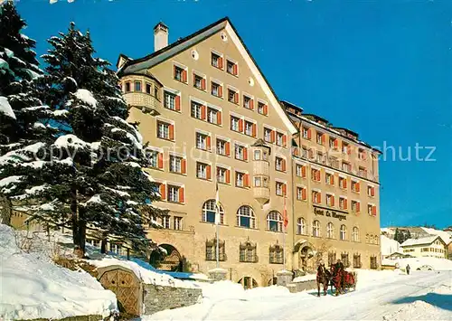 AK / Ansichtskarte St_Moritz_GR Hotel La Margna Pferdeschlitten St_Moritz_GR