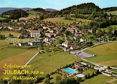 AK / Ansichtskarte Julbach_Oberoesterreich Fliegeraufnahme mit Freibad im Muehlviertel Julbach_Oberoesterreich