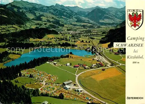 AK / Ansichtskarte Schwarzsee_Tirol Fliegeraufnahme Camping bei Kitzbuehel Schwarzsee Tirol