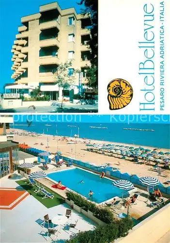 AK / Ansichtskarte Pesaro Hotel Bellevue Swimming Pool Strand Pesaro