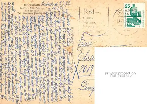 AK / Ansichtskarte Lobacker Gaststaette Restaurant Zur Jagdhuette Lobacker