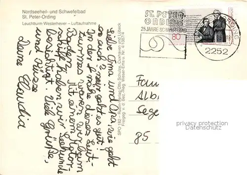 AK / Ansichtskarte St_Peter Ording Leuchtturm Westerhever Fliegeraufnahme St_Peter Ording