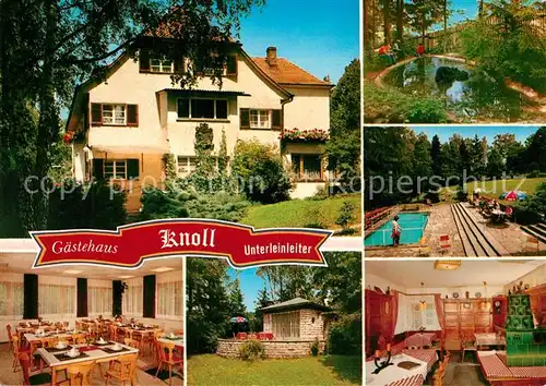 AK / Ansichtskarte Unterleinleiter Gaestehaus Knoll Baungalow Swimming Pool Teich Unterleinleiter