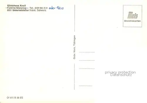 AK / Ansichtskarte Unterleinleiter Gaestehaus Knoll Baungalow Swimming Pool Teich Unterleinleiter