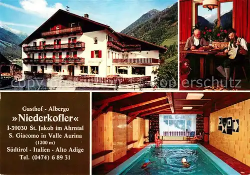 AK / Ansichtskarte St_Jakob_Ahrntal Gasthof Albergo Niederkofler Hallenbad St_Jakob_Ahrntal