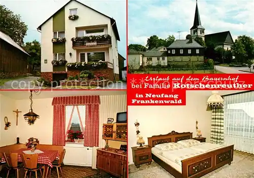 AK / Ansichtskarte Steinwiesen Urlaub auf dem Bauernhof Fremdenzimmer Gaststube Ortsmotiv mit Kirche Steinwiesen