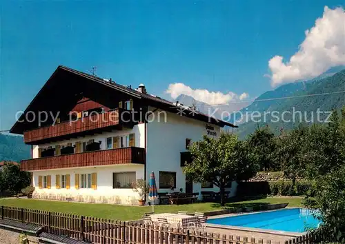 AK / Ansichtskarte Algund_Merano Pension Mutspitz Swimming Pool Algund Merano