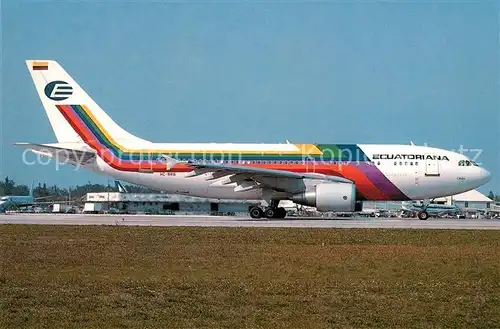 AK / Ansichtskarte Flugzeuge_Zivil Ecuatoriana Airbus A310 304 HC BRB c n 576 Flugzeuge Zivil