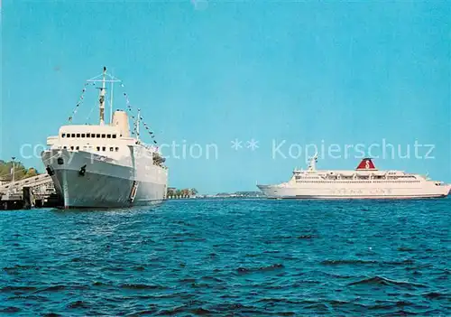 AK / Ansichtskarte Schiffe_Ships_Navires Kiel Oslo Kai Schiffe_Ships_Navires